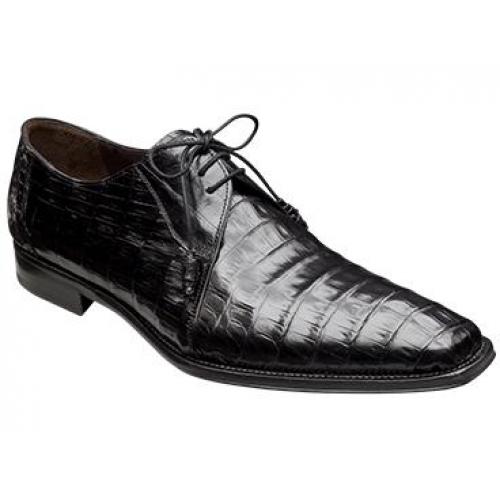Mezlan "Bayou II" Black Genuine All Over Crocodile Shoes